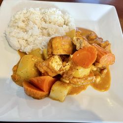 Samui Thai Cuisine - Massaman Curry (tofu, potatoes, onions, carrots, peanuts in coconut milk )...