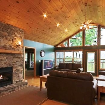 Great Room With Cathedral Ceiling Wall Of Windows Awesome Views