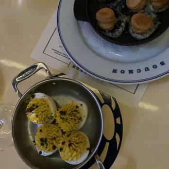 Bouchon - Deviled eggs and escargo - French Near Me - Las Vegas, Nevada