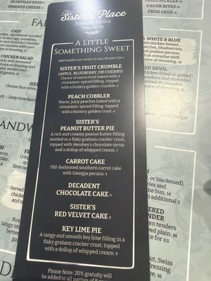Menu photo 1 Sister's Place Williston, FL Menu photo 1 Sister's Place Williston, FL