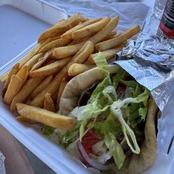 Greek Basma - Beef and Lamb Gyro with Fries - Excellent!