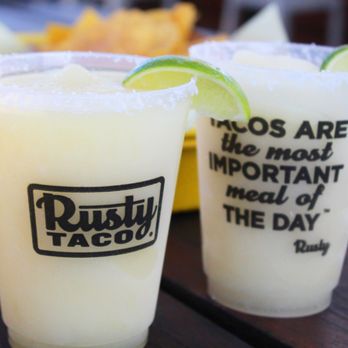 Rusty Taco - two margaritas with lime wedges - Tacos Near Me - Lubbock, Texas Rusty Taco - two margaritas with lime wedges - Tacos Near Me - Lubbock, Texas