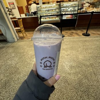 Pink Pink Tea Shoppe - taro milk tea. pretty good and creamy. can't say it's amazing though. 2/2024 - Bubble Tea Near Me - San Francisco, California