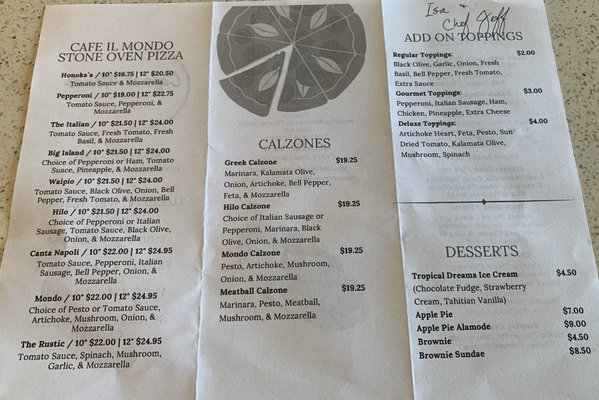 Menu photo 2 Cafe il Mondo Honokaa, HI