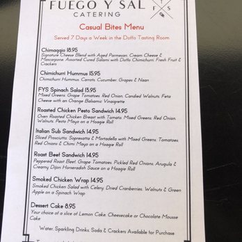 Doffo Wines - Daily food menu - Wineries Near Me - Temecula, California