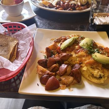 Catrina Cafe - Espanola Omelet with seasoned red potatoes and tortillas - Seafood Near Me - Milwaukee, Wisconsin Catrina Cafe - Espanola Omelet with seasoned red potatoes and tortillas - Seafood Near Me - Milwaukee, Wisconsin