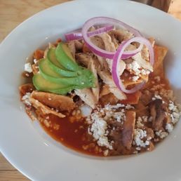 Red Chilaquiles to die for.