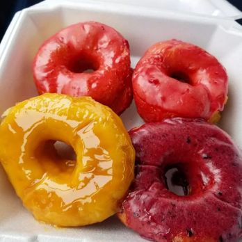 D&D's Place - Caramel, Strawberry and mixed fruit donut. - Donuts Near Me - Chicago, Illinois