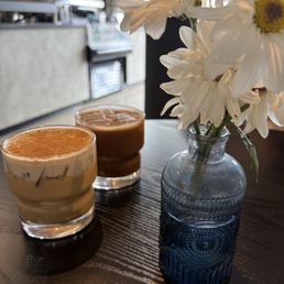 Iced Honey Cinnamon Latte with Banana Cold Foam & Nutella Cold Brew. Both 12 oz Iced Honey Cinnamon Latte with Banana Cold Foam & Nutella Cold Brew. Both 12 oz