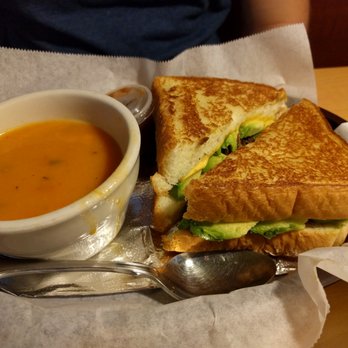 Barrio Barista - Westside combo - Tomato soup and barbacoa grilled cheese with avocado added - Coffee & Tea Near Me - San Antonio, Texas Barrio Barista - Westside combo - Tomato soup and barbacoa grilled cheese with avocado added - Coffee & Tea Near Me - San Antonio, Texas