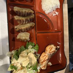 Genki Sushi House Restaurant - Salmon & gyoza bento