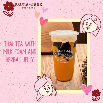 Paula & Jane Boba Cafe - boba tea with milk foam and herbal jelly - Bubble Tea Near Me - Willimantic, Connecticut Paula & Jane Boba Cafe - boba tea with milk foam and herbal jelly - Bubble Tea Near Me - Willimantic, Connecticut