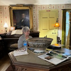 Millard Fillmore Museum - Tour guide explaining the presidency of Millard Fillmore.