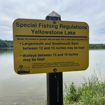 Yellowstone Lake State Park - Fishing sign - Parks Near Me - Blanchardville, Wisconsin Yellowstone Lake State Park - Fishing sign - Parks Near Me - Blanchardville, Wisconsin
