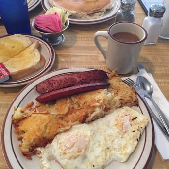 Joe Brown's Cafe - Homemade hashbrowns with Polish sausage , eggs over medium , toast & coffee. $8.99. - Diners Near Me - Vancouver, Washington Joe Brown's Cafe - Homemade hashbrowns with Polish sausage , eggs over medium , toast & coffee. $8.99. - Diners Near Me - Vancouver, Washington