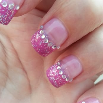 Jade Nails - Very girly girl pink nails with bling! - Nail Salons Near Me - Lake Elsinore, California Jade Nails - Very girly girl pink nails with bling! - Nail Salons Near Me - Lake Elsinore, California