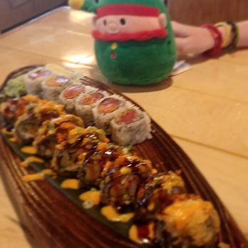 WZ Poke And Ramen - One Vegas roll and Spicy Tuna roll. Along with Elliot our lunch buddy. - Poke Near Me - Prescott, Arizona WZ Poke And Ramen - One Vegas roll and Spicy Tuna roll. Along with Elliot our lunch buddy. - Poke Near Me - Prescott, Arizona