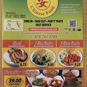 J & J Wok - Takeout Menu as of 2021/11/24 - Chinese Near Me - North Hollywood, California J & J Wok - Takeout Menu as of 2021/11/24 - Chinese Near Me - North Hollywood, California
