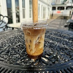 Dune & Bluffs - Iced Latte with oatmilk and vanilla