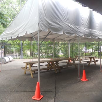 Forest Park Carousel - Outdoor pinic table with tent just in case it becomes too hot ,you can sit in the shade to eat or just relax. - Carousels Near Me - Woodhaven, New York