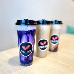 OhLa Tea - Ube Milk Tea (Rate: 2.5/5), Lavender Milk Tea (Rate: 3/5), Red Bean Milk Tea (Rate: 4/5)