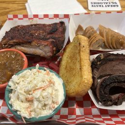 Ribs, brisket, sausage Ribs, brisket, sausage