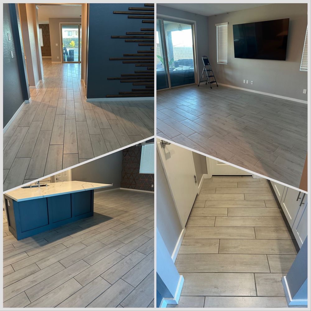 No Worries Tiling - Entryway, dining/kitchen, living room (boring gray tile) - Tiling Near Me No Worries Tiling - Entryway, dining/kitchen, living room (boring gray tile) - Tiling Near Me