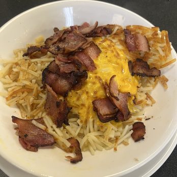 Waffle House - Bacon Hashbrown Bowl (no eggs) - Breakfast & Brunch Near Me - Whittier, North Carolina Waffle House - Bacon Hashbrown Bowl (no eggs) - Breakfast & Brunch Near Me - Whittier, North Carolina