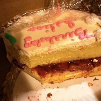 Baraona's Baking Co - The half of the birthday cake that was left over that I took home and put in the fridge - Bakeries Near Me - Maple Heights, Ohio