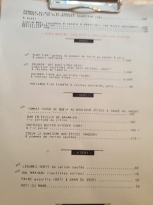 Menu photo 5 MG Road Paris, 75