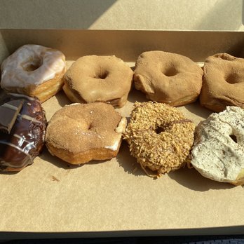 Wake N Bake Donuts - Glazed, Carolina Sand (x3), Reese, Cinnabomb, Samoa and Espresso - Donuts Near Me - Carolina Beach, North Carolina Wake N Bake Donuts - Glazed, Carolina Sand (x3), Reese, Cinnabomb, Samoa and Espresso - Donuts Near Me - Carolina Beach, North Carolina