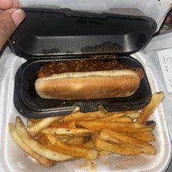 Cook Out - Chili hot dogs double Cajun fries