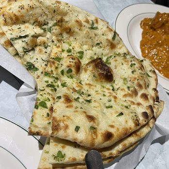 Cafe India - Garlic Basil Naan, Bullet Naan (below) - Indian Near Me - Lynnwood, Washington