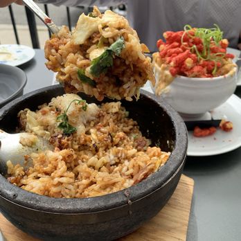 The Attic - Breakfast Rice in a Stone & Bowl Mac & Cheetos. - Breakfast & Brunch Near Me - Long Beach, California