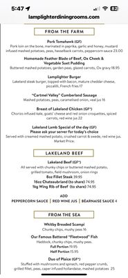 Menu photo 1 The Lamplighter Windermere, CMA