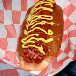 Small Town Burger - Big Dog included a premium 100% all beef Hot Dog cooked to perfection in a crisped brioche bun