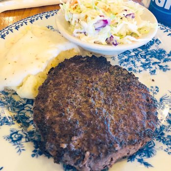 Cracker Barrel Old Country Store - Hamburger Steak with mashed potatoes and coleslaw - American Near Me - Mesquite, Texas