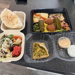 Wonderful birthday dinner. Beef Kabobs, Vegetarian Plate and Warbat. Wonderful birthday dinner. Beef Kabobs, Vegetarian Plate and Warbat.