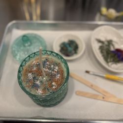 Candle Bar - My candle after I added the mica to the set candle.
