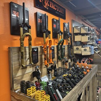 Trail Head Cyclery - Stocked shelves of high end mountain bike products - Bikes Near Me - Cupertino, California