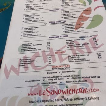 La Sandwicherie - Menu - Sandwiches Near Me - Miami Beach, Florida