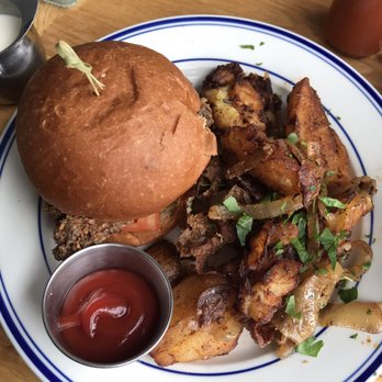 Sweet Chick - Chicken sandwich (fried) w/home fries. - Breakfast & Brunch Near Me - Brooklyn, New York Sweet Chick - Chicken sandwich (fried) w/home fries. - Breakfast & Brunch Near Me - Brooklyn, New York