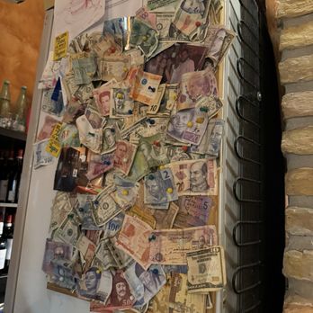 Osteria del Cavaliere - Wall of different currency. - Mediterranean Near Me - Rome, RM Osteria del Cavaliere - Wall of different currency. - Mediterranean Near Me - Rome, RM