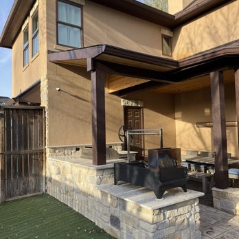 Space City Pool Services - Backyard kitchen full view - Pool & Hot Tub Service Near Me - Pearland, Texas