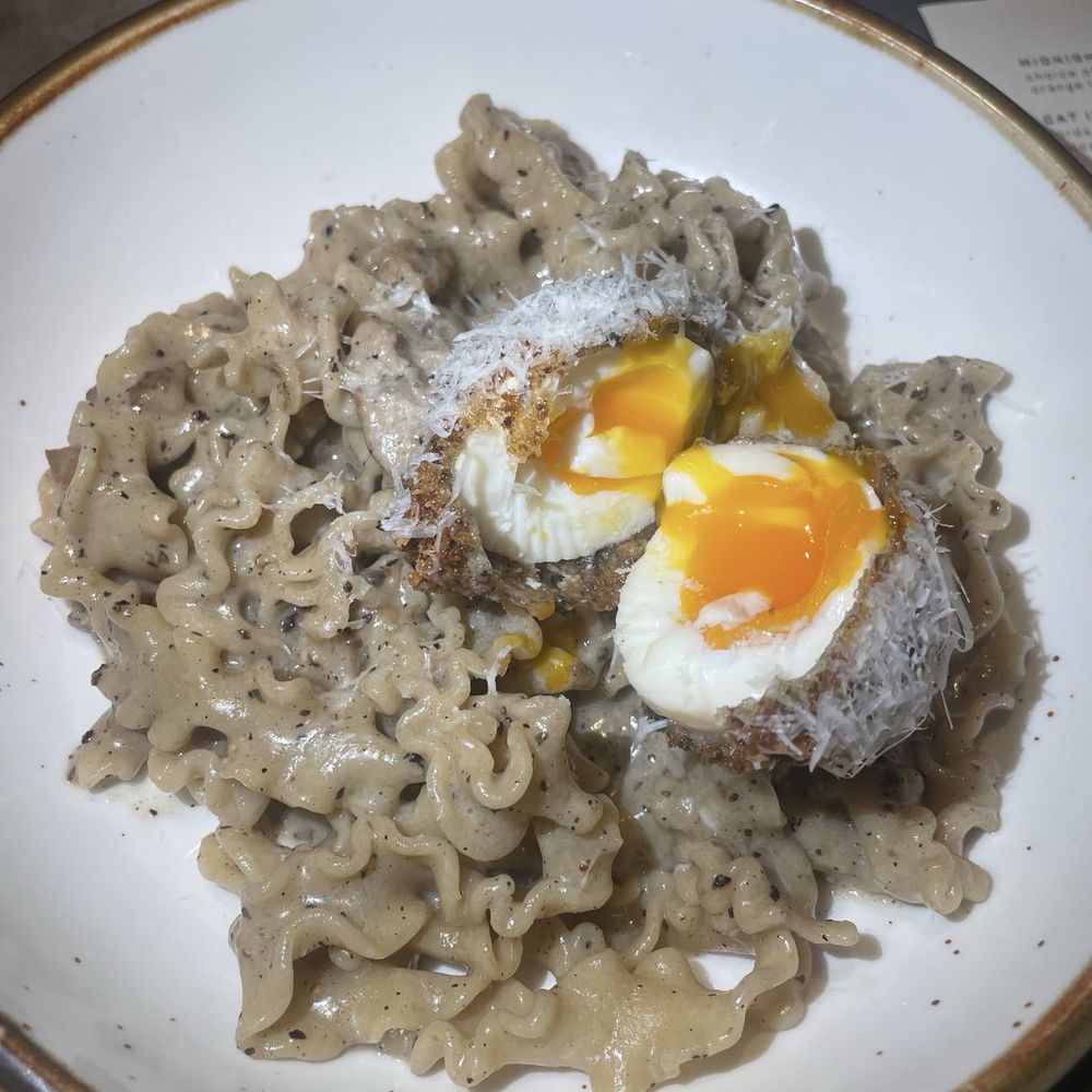 First & Last - cacio e pepe with a truffled egg on top - Italian Near Me - Phoenix, Arizona First & Last - cacio e pepe with a truffled egg on top - Italian Near Me - Phoenix, Arizona