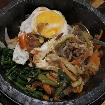 Seoul Kitchen - Bibimbap (dolsot). It was prettier when it came (I started to mix). - Korean Near Me - Westford, Massachusetts