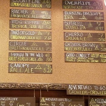 Fieldwork - These were our offerings tonight. We tried 8 out of 13. Champions! - Breweries Near Me - Sacramento, California