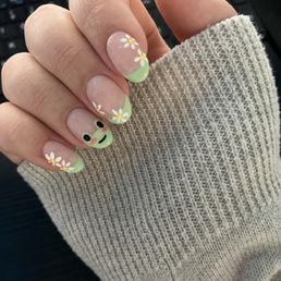 Dip manicure with gel design