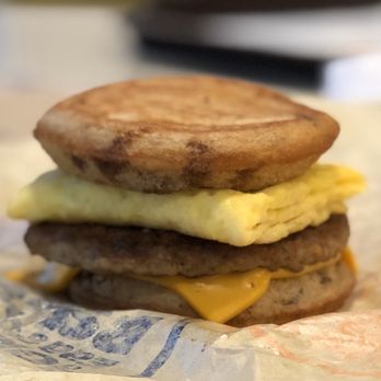 McDonald's - Sausage, cheese and egg McGriddle. - Burgers Near Me - Atlanta, Georgia McDonald's - Sausage, cheese and egg McGriddle. - Burgers Near Me - Atlanta, Georgia