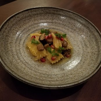 Senia - Butternut squash agnolotti...with wild mushroom and pomegranate - Cocktail Bars Near Me - Honolulu, Hawaii